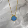 VAC Quadrifoglio Designer Collana pendente blu Collana in argento sterling 925 Set di gioielli in oro 18 carati Bracciale Orecchino con perno Uomo Donna Ragazza266g