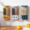 Dispensador de cereais montado na parede, recipientes de armazenamento de alimentos para cozinha, grãos de arroz, transparentes, frascos selados separados 2111102852