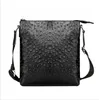 Wholesale men shoulder bag European and American popular crocodile backpack Joker vertical black leather business briefcase street trend plaid handbag 8481