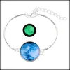 Charm Armbänder Kristall Armband Schmuck Glow In The Series Planet Glas Cabochon Drop Lieferung Dhqxo