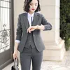 Women's Two Piece Pants Lenshin Women Quality Suit Set Office Ladies Work Wear Women OL Pant Suits Formal Female Blazer Jacket Vest trousers 3 Pieces 231205