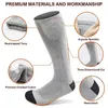 Spor çorapları 3.7v unisex uzaktan kumandalı elektrikli ısıtmalı bot ayakları daha sıcak USB şarj edilebilir pil kış açık kamp 231204