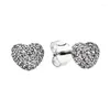 Stud Earrings LR S925 Silver Women's Zircon Heart-Shaped Cross Wrap Korea Charm Fashion 2023 Trend Party Gift Style Menacces