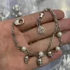 Łańcuch dwuwarstwowy Pearl Skull Bransolets Złota Srebrna Czaszka Szkielet Lukierny Eternal Love Bolegle For Women MEB1K072108