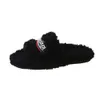 Chaussures de créateurs balencaga Furry Platform Sandal pantoufles en peluche broderie B mot couple pantoufles en peluche Furry Slide pantoufles en daim KG08L
