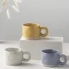 Vattenflaskor Creative Ring Handle Ceramic Mug Candy Color Milk Coffee Cup Office Home Drinkware Mikrovågsugn Par Handgrip Cups Fun Mugs 231205