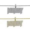 Chains 2023 Iced Out Bling Letters Money Pendant Necklaces Gold Silver Color 5A Zircon Charm Men's Hip Hop Jewelry274q