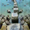 3d stereoscopische vloer muurschilderingen zelfklevend behang custom 3d vloer Seaside steen pier wallpapers voor woonkamer2261