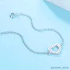 Chaîne nouveauté 925 Sterling Plata belle AAA Zircon amour coeur pendentif européen bracelets porte-bonheur bracelets bijoux R231205