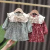 Платья для девочек От 6 до 36 месяцев с цветочным принтом для маленьких девочек, летняя весенняя одежда с бантом, одежда для малышей, платье для младенцев на первый день рождения