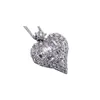 Amantes del corazón Colgante de diamante de laboratorio Real 925 Plata de ley Fiesta Colgantes de boda Collar de cadena para mujeres Joyería nupcial del encanto 210152W