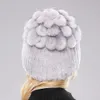Czapki czapki czapki w Rosji zima prawdziwe futrzane czapce kobiety 100% prawdziwy prawdziwy królik królicza czapka dobra elastyczna dzianina rabbit futro 231205
