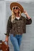 Women's Jackets Denim Autumn Leopard Print Coats Women Casual Fashion Irregular Ladies Cropped Long Sleeve Loose Woman Coat 2023