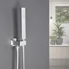 Pommeaux de douche de salle de bains, support de remplacement de pomme de douche en laiton pour système de douche, support mural G12 Connect carré rond chromé 231205