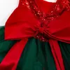 Abiti da ragazza Girlymax Inverno Neonate Anno di Natale Twirl Al ginocchio Abbigliamento Scintillante Tutu Paillettes Tulle Fiocco Abito da festa Senza maniche 231204