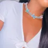 Zestawy biżuterii ślubnej wielokolorowe szkliwa różowy CZ motyl naszyjnik 12 mm mrożony bling aaa Miami Cuban Link Chain Butterflys Choker Women 231205