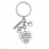 12pcs Metal Charms Keyring It Takes A Big Heart To Help Shape Little Minds Keychain BPPLE Ruler Abc Letters Teachers Key Chains Ri2133