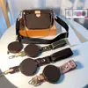 Designer 6 kleuren Dames schoudertassen Multi Pochette Accessoires PU Leer Mode Handtassen Portemonnees Bloem Mini 3pcs set Crossbody198P