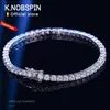 Corrente Knobspin 3mm 4mm Pulseira de Tênis Full Diamond GRA 925 Banhado a Prata 18k Festa de Casamento Pulseiras de Jóias para Mulheres Homem 231204