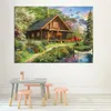 Pinturas Village House Full Diamond DIY 5D Pintura Bordado Cross Stitch Art Kit 231205