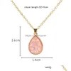 Hänge halsband Fashion 4Colors Druzy Drusy Necklace Gold Plated Geometry Faux Natural Stone Harts For Women Jewelry Drop Delivery DH4ZS