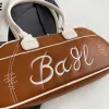 Sac à bandoulière vintage pour femmes, sac de bowling à lettres brodées, sac à main sous les bras tendance pour street wear