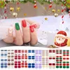 Stickers Decals Christmas Full Wraps Nail Polish Self Adhesive Strips With Glitter Short round Gel X Nails Coffin Bedding 231216
