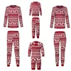 Passende Familienoutfits Weihnachtspyjamas Sets Klassischer Elch-Rotdruck Erwachsener Vater Mutter Tochter Nachtwäsche Baby Jungen Mädchen Kleidung 231204