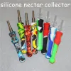 20pcs Silicone Nectar Hookahs with 14mm Titanium Tip Portable Mini Nectar Glass Dab Straw Pipes Smoking Silicon Pipe ZZ