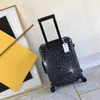 Designer di lusso Specchio di qualità Imbarco Bagagli a rotelle Spinner Viaggio Uomo Donna Trolley Box Borsa per baule in rilievo nero