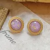 Charm Handmade Purple Earrings Women Trendy Baroque Hanging Big Statement Bridal Party Jewelry Gift 231205