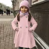 Manteau d'hiver pardessus pour enfants filles, veste coupe-vent pour tout-petits, couleur unie, vêtements d'extérieur chauds en polaire 231205