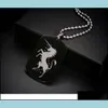 Pendant Necklaces Horse Necklace Men Collier Collares Stainless Steel Drop Delivery Jewelry Pendants Dhkqj