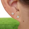 Brinco pequeno pequeno sunburst puro 925 prata esterlina joias mínimas delicado pave cz minúsculo estrela multi piercing earring9729854