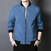 Men's Jackets KOODAO For Men Casuals Baseball Uniforms Thin Fashion Clothing Polyester Spring And Autumn Blue/Black/Green