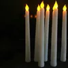 50pcs Led battery operated flickering flameless Ivory taper candle lamp candlestick Xmas wedding table Home Church decor 28cmH H311D