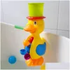 Giocattoli da bagno Doccia per bambini Carina anatra gialla Ruota idraulica Cavalluccio marino Rubinetto per bambini Gioco da bagno Gioco di spruzzi d'acqua Consegna a goccia Maternità Otwju