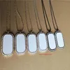 sublimation vierge colliers rectangle arrondi pendentifs avec collier de forage pendentif transfert impression consommable 15pcs / lot Q1113250A