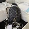 12A Upgrade Mirror Quality Designer Mini Backpack Bag Womens Genuine Leather Quilted Purse Luxurys Handbags Black Caviar Double Shoulder Chain Bag With Box