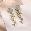 Fashion Women Designer Boucles d'oreilles Ear Stud Brand 18K Gold plaqué Designers Geometry Lettres Crystal Oreing Wedding Party Jewerlry C261O