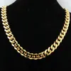 Chokers Customized size 5/8/10/12/15/17/19mm men's necklace stainless steel Cuban chain gold men's jewelry gift 231205
