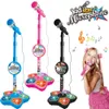 Keyboards Piano Educational Instrument Toy Kids Musical Microphone with Stand Karaoke Song Music Toys Christmas Gift for Children Girls Boy 231204