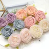 Decorative Flowers Wreaths 40pcs/7-8cm Princess White Rose Artificial Silk Flower Heads DIY Wedding Decoration Party Wreath Scrapbooking Craft Fake Flowers 231205