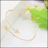 Charm Bracelets Gold Sier Arrow Cuff Bangle Bracelet For Women Fine Jewelry Wholesale Bangles Drop Delivery Dh4Uc