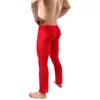 Sous-vêtements thermiques pour hommes, pantalons en maille transparents, pantalons longs respirants, amples, bas de sommeil transparents, pyjama Gay, vêtements de maison