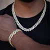 12 мм 15 мм 19 мм Ice Out bling кубинская цепочка ожерелье 5A кубический цирконий cz хип-хоп ювелирные изделия для мужчин и мальчиков 0927212W