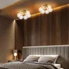 Потолочные светильники Longree Nordic Bubble Ball из закрученного стекла, 6 ламп, позолоченная латунь, маленькая люстра из прозрачного дутого стекла для спальни, кабинета, ванной комнаты