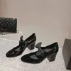 Chaussures françaises à petits parfums pour femmes, chaussures à talons épais et peu profonds, avec nœud, Mary Jane, nouvelle collection printemps 2024