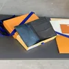 Männer Leder Kurzerbringende männliche Geldbörsen Geld Clip Kreditkarte Dollar Blau Farbe Pass Brieftaschen Kartenhalter für Mann mit Box214y