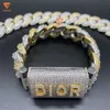 Anpassat namn Special Clasp Lock Iced Out Moissanite Hip Hop Two Tone Diamond Cuban Armband